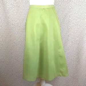Naji Green A-Line Midi Skirt (Size: Large)